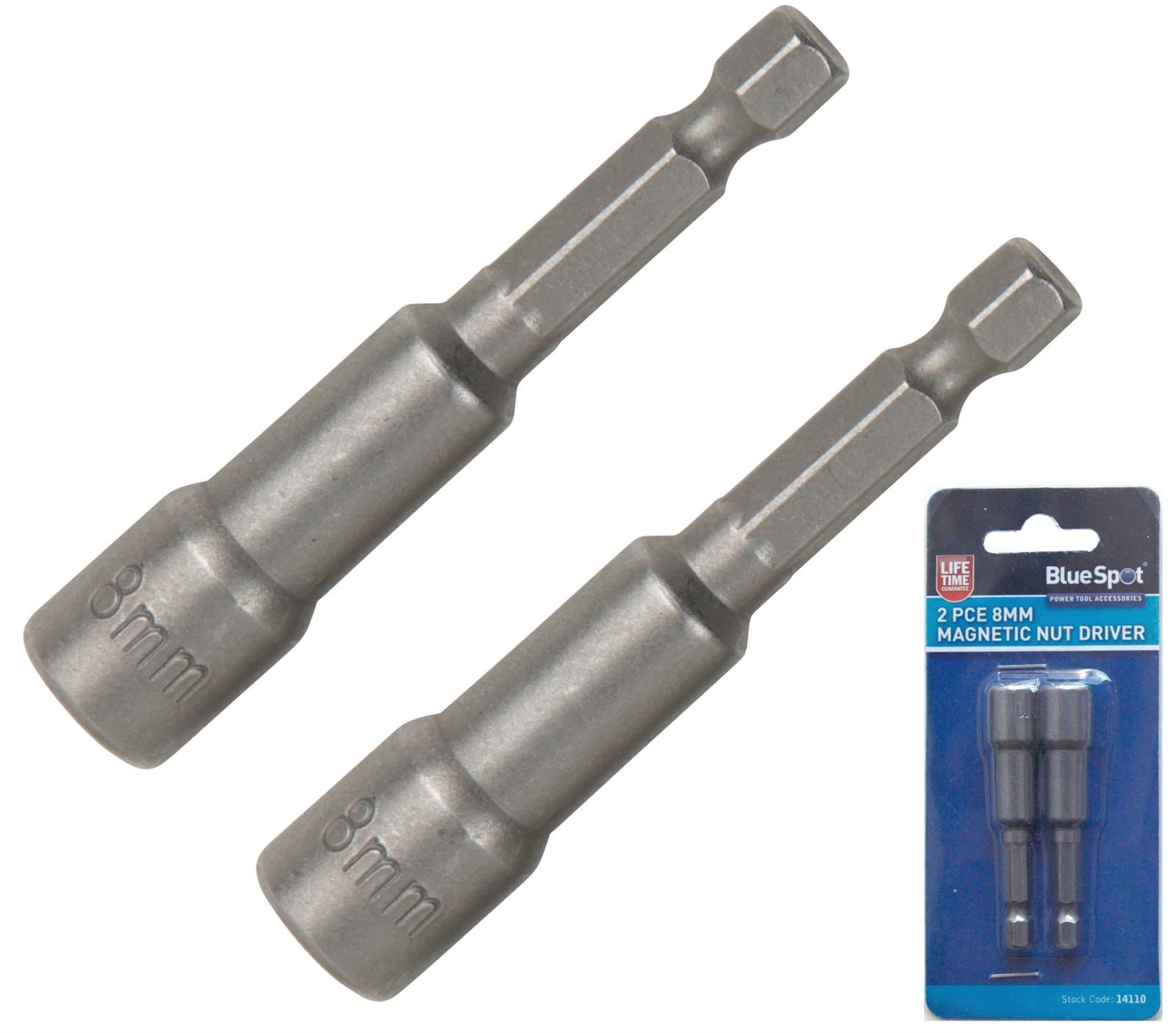 BlueSpot 8mm Magnetic Nut Driver 55mm Long Socket Set 1/4" Hex by BlueSpot