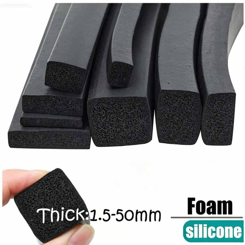 Black Silicone Rubber Sponge Strip Closed Cell Foam