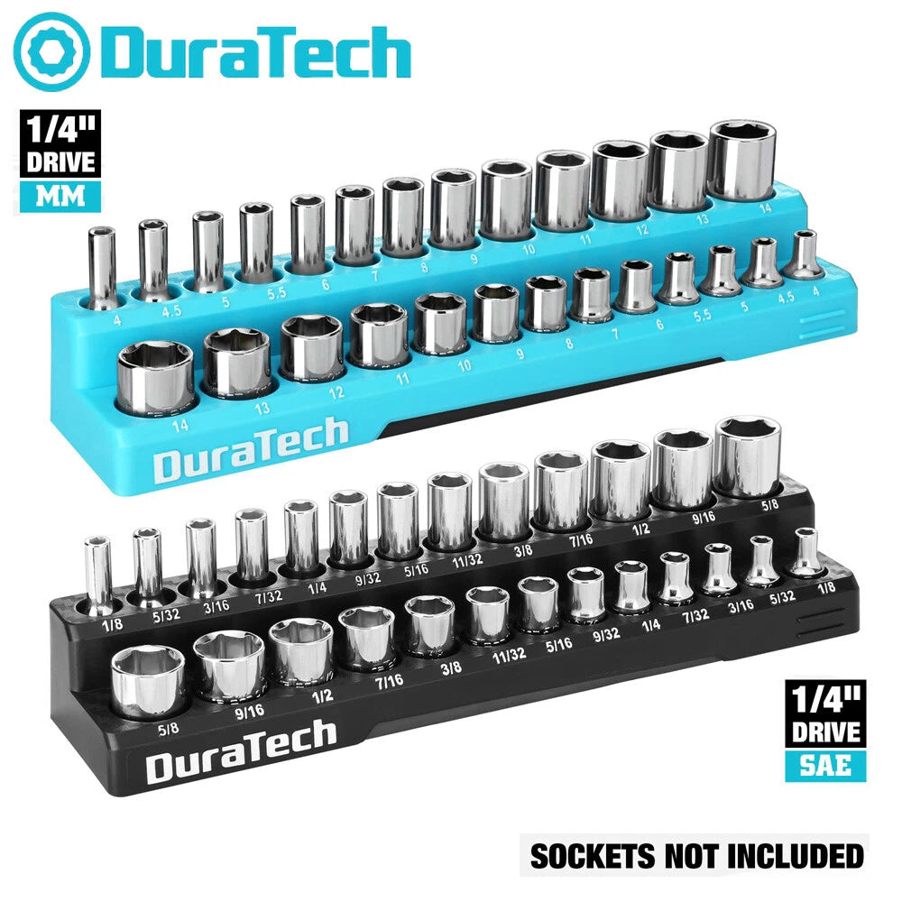 Duratech Magnetic Socket Organizer Set 1/4" Drive Socket Holders