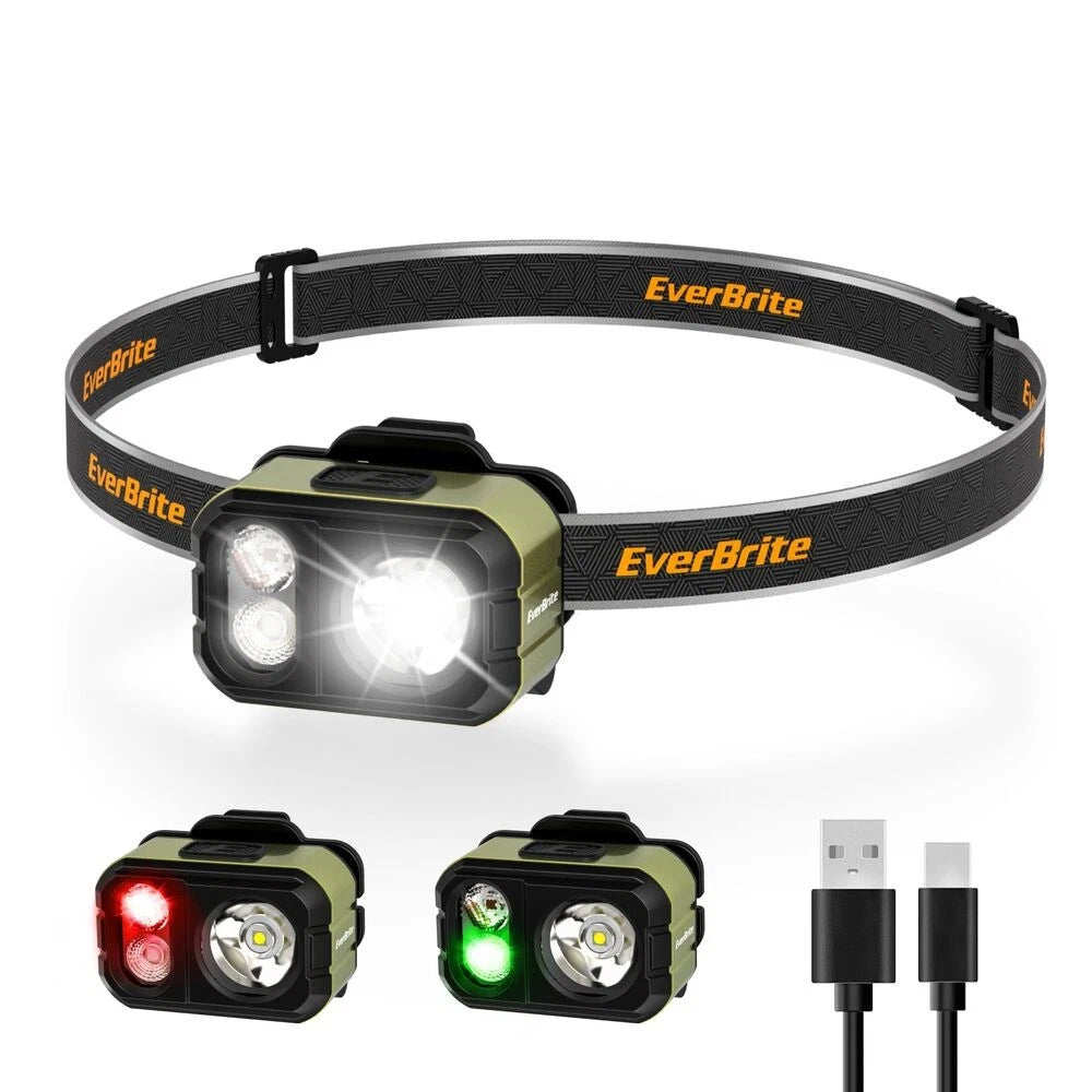 Everbrite Rechargeable Led Headlamp 7 Modes White/red/gree<wbr/>n