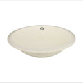 Ladle Shaped Undermount Bathroom Vanity Sink, 17-1/2" Diameter Ivory