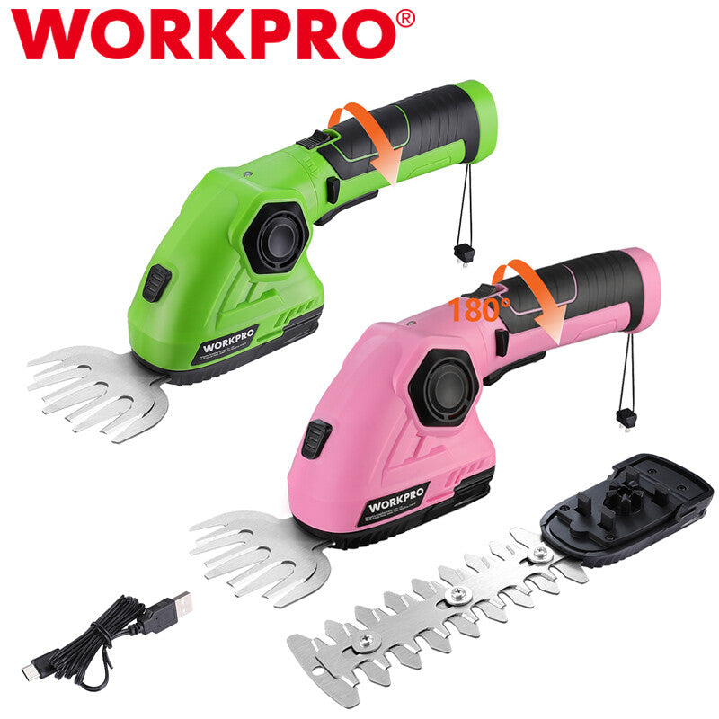 WORKPRO 2-IN-1 Cordless Trimmer Electric Hedge Trimmer Hedge Shears