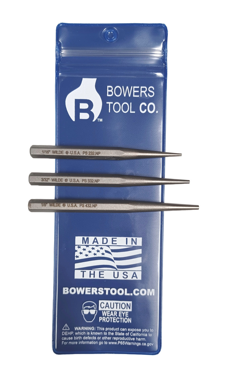 Wilde Tool 3pc Tapered Solid Drift Pin Punch Set