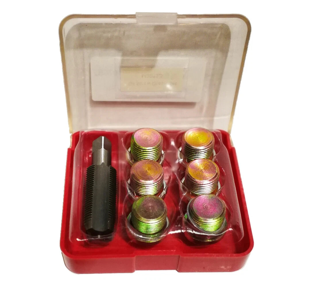 13pc Oil Sump Plug Thread Repair Screw Chaser Set: Hand Tap Screw Gasket Washer
