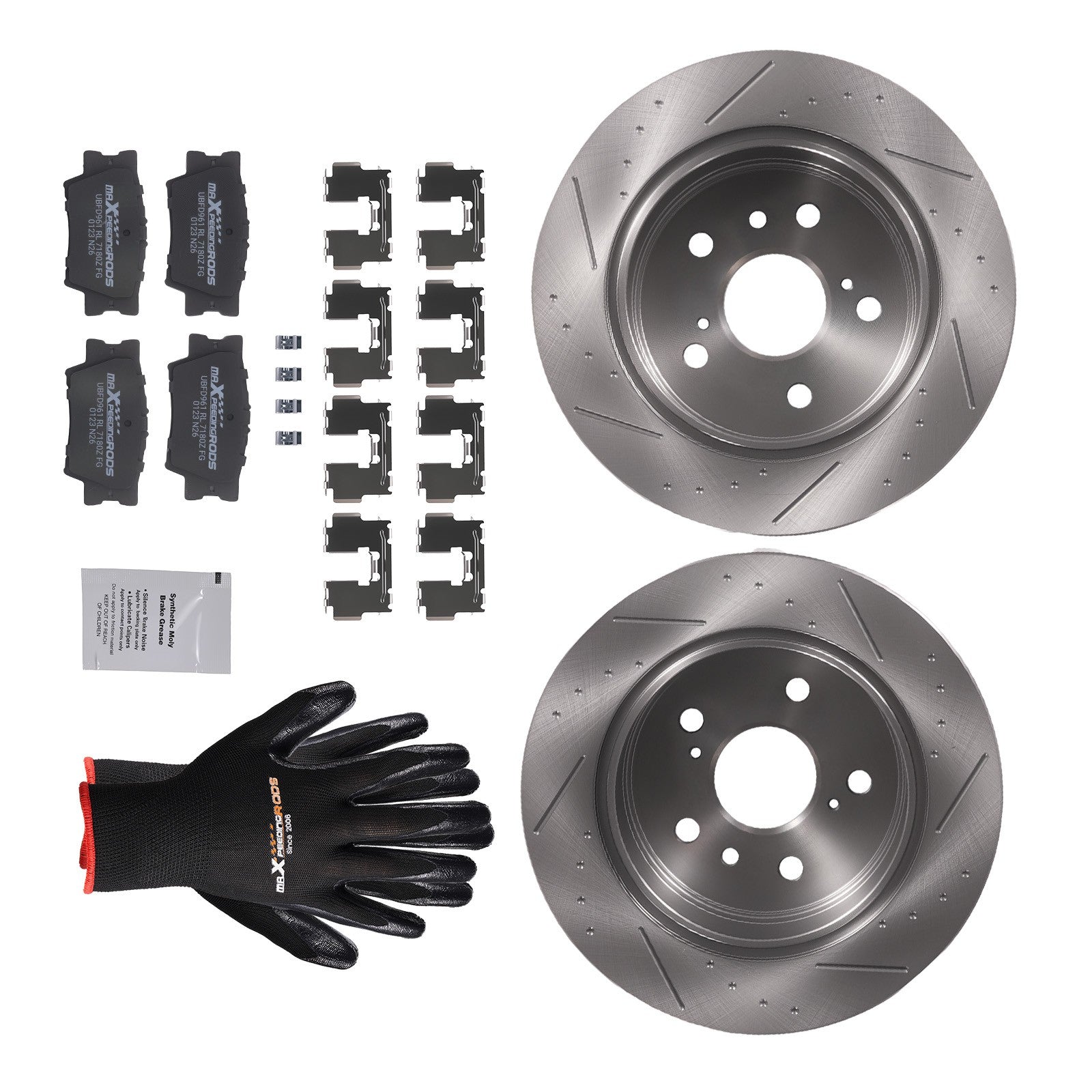 Rear Disc Brake Rotors Ceramic Pads for Toyota Avalon 2008-2012 Camry
