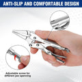 WORKPRO 4-1/2 inch Long Nose Locking Pliers Chromium-Vanadium for Clamping New