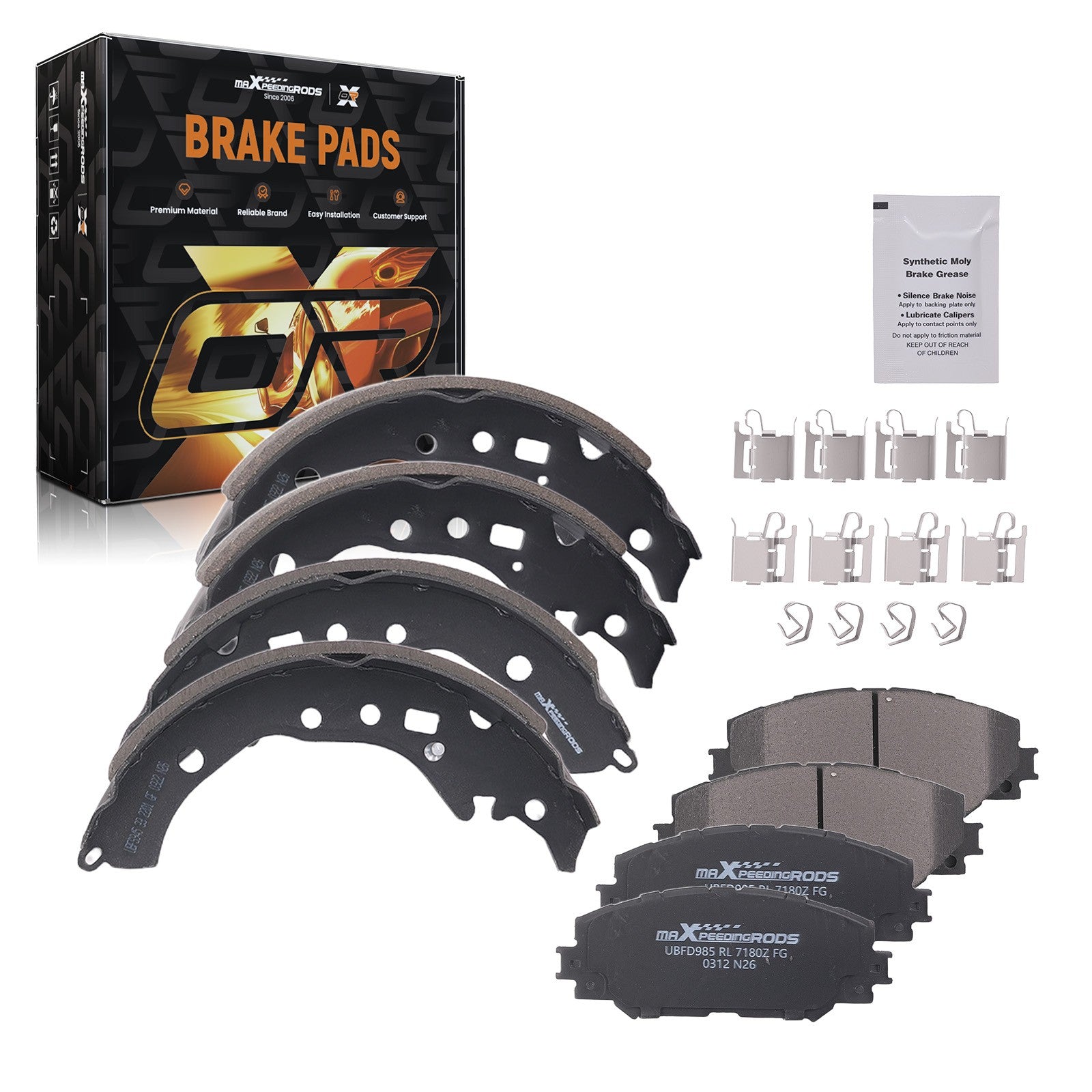 8X Front Rear Brake Pads Shoes for Scion xD 2008-2014 Toyota Corolla