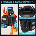 DuraTech Tool Pouch w/Belt Clip Electrician Tool Pouch 7 Pockets Large