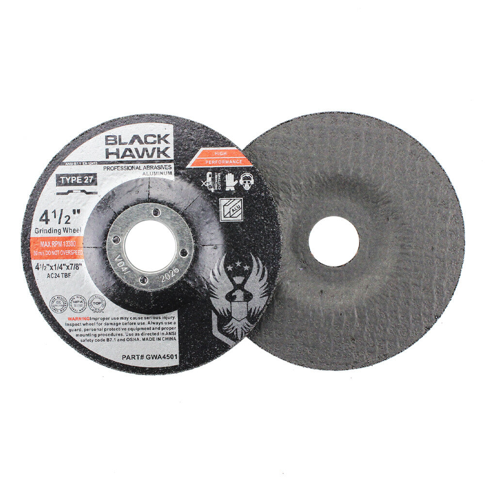 50 Pack - 4-1/2" X 1/4" X 7/8" Bha Grinding Wheels for Aluminum and