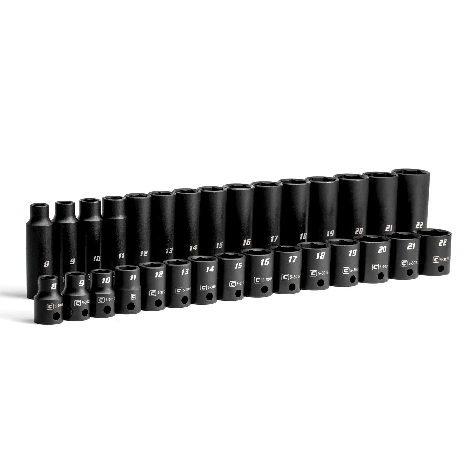 Capri Tools 3/8 In. Drive Shallow/deep Impact Socket Set, 6-point,