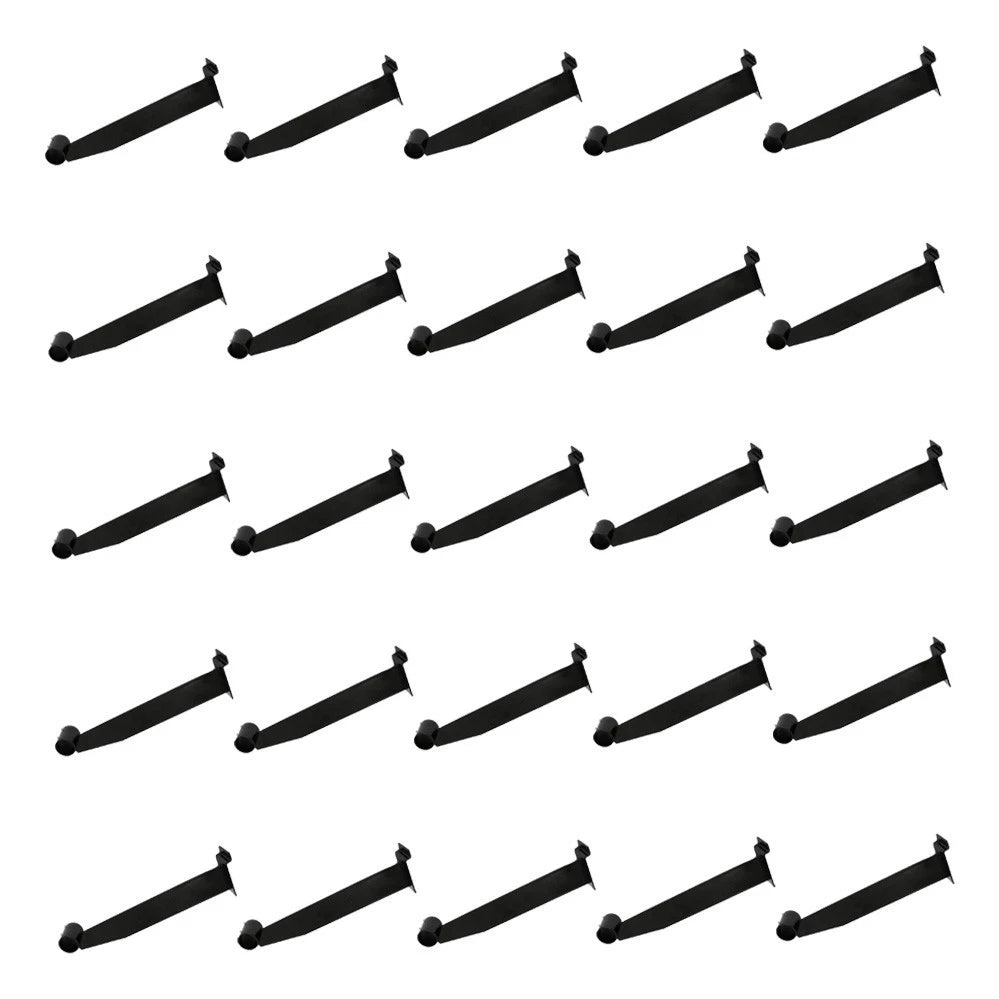 12 In Black Slatwall Hangrail Bracket Holding 1-1/4" Round Tube