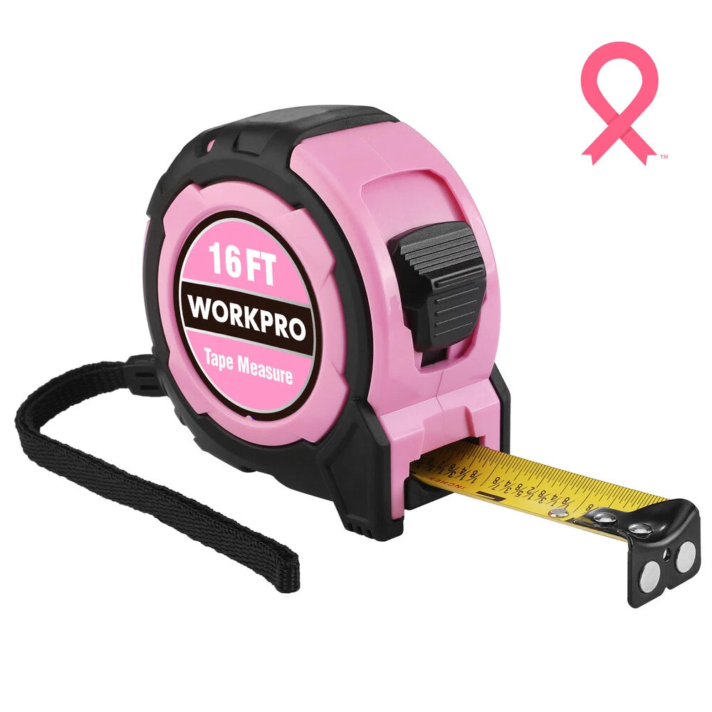 Workpro Retractable Tape 16ft Measure 1/8 Fractions | Built Supply Co