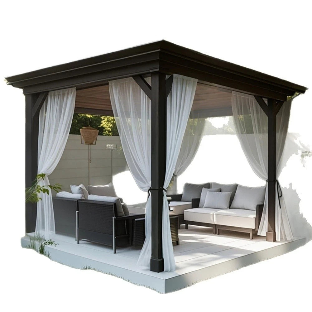 Outdoor Mesh Curtain With Rod Pocket Design For Patio Pergola And