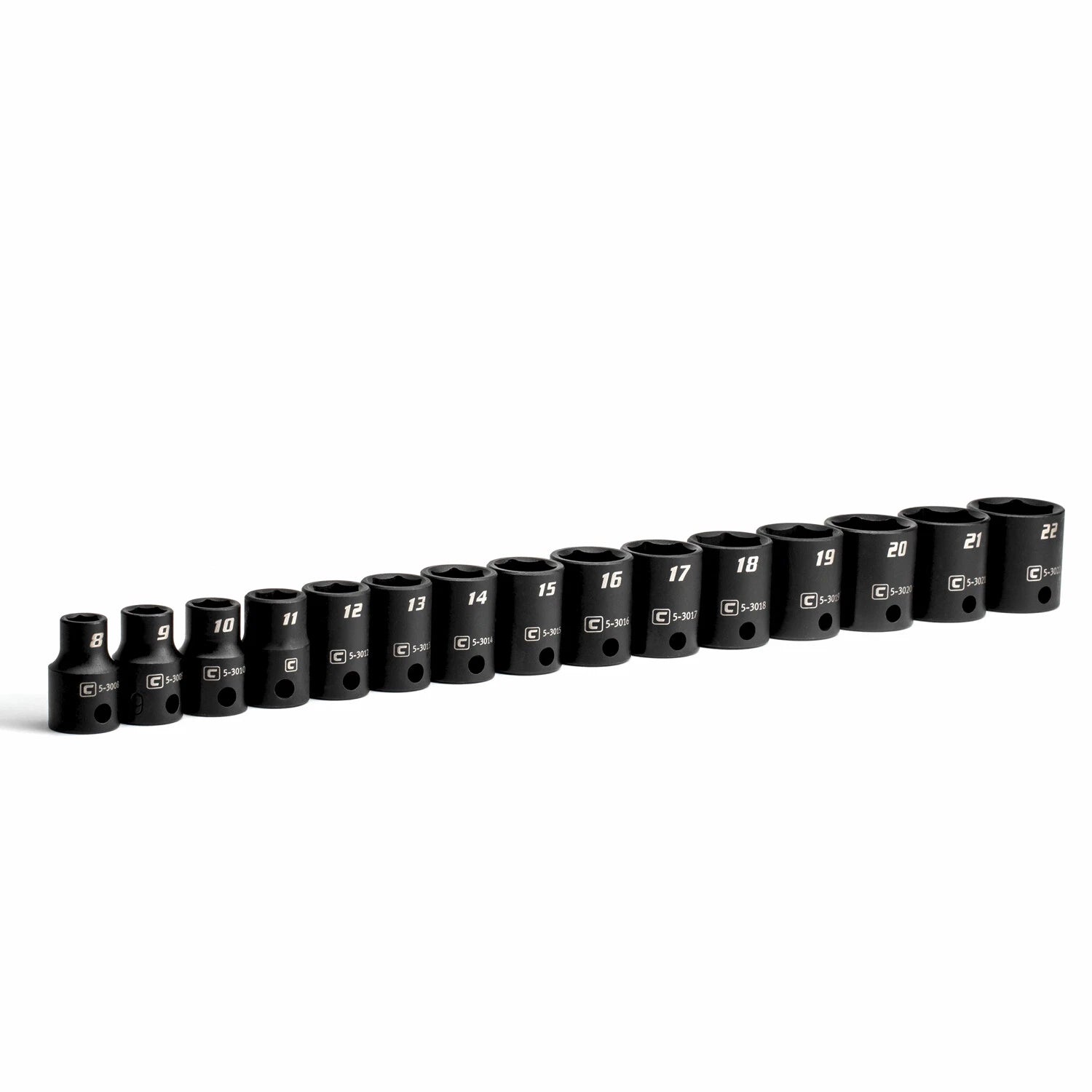 Capri Tools 3/8 In. Drive Shallow Impact Socket Set, 6-point, Metric,