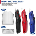 Workpro 3 Pack All Metal Utility Knife Premium Retractable Heavy Duty