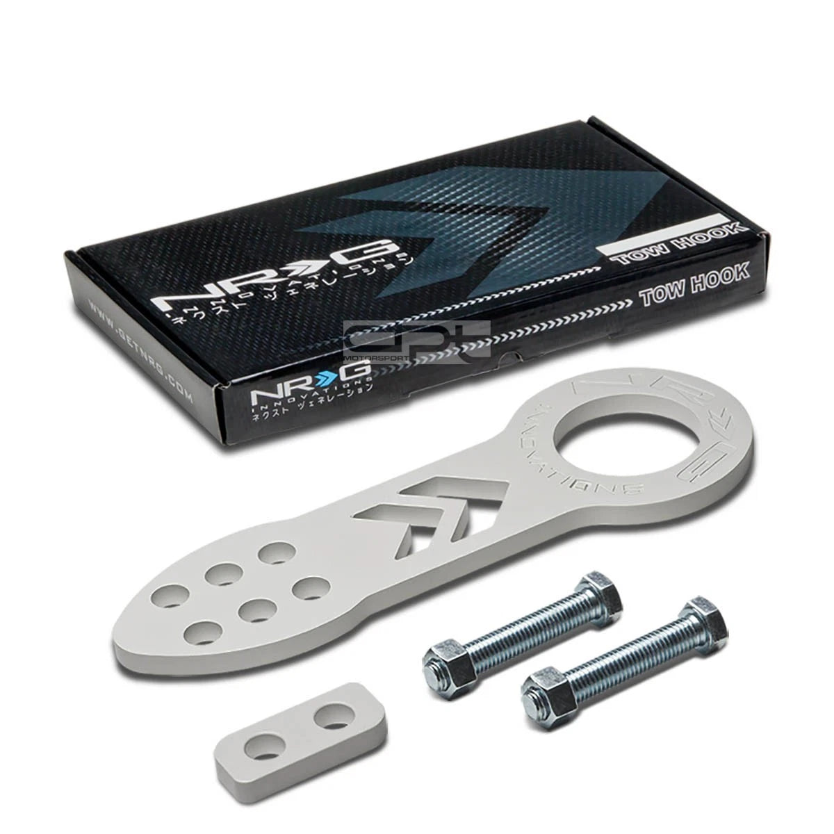 Nrg Front Cnc Anodized Aluminum White Jdm/usdm Sport Towing Hitch Tow