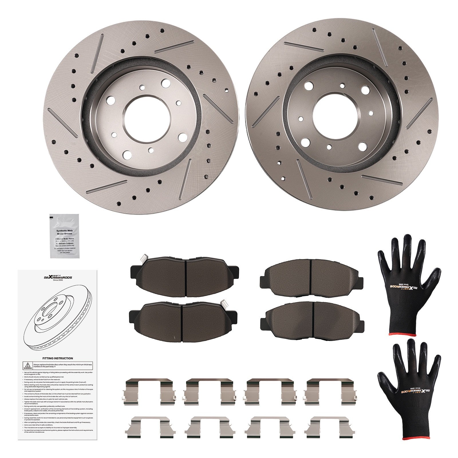 Front Vented Brake Rotors Ceramic Pads for Honda Accord 1998-2002 2.3L