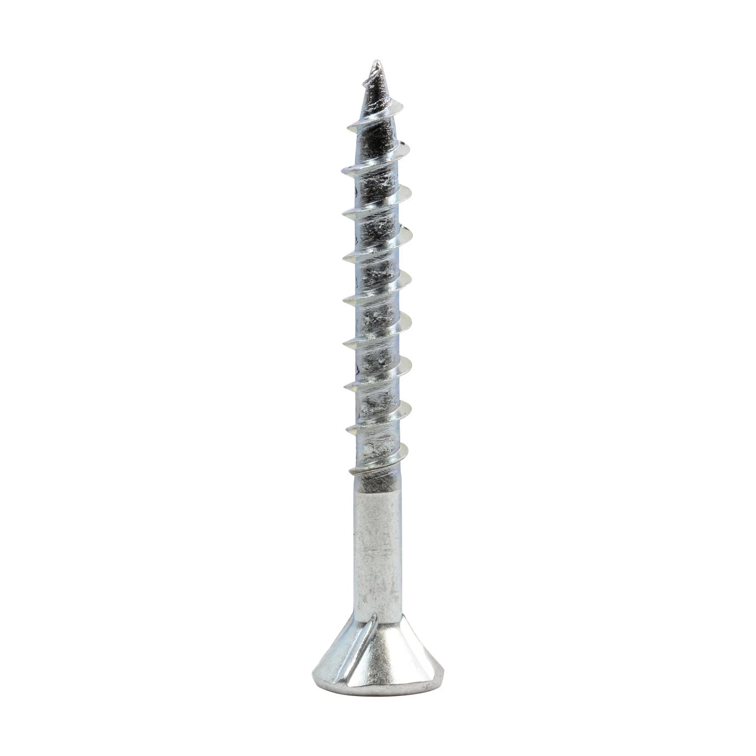 8ga # 8 X 2" Flat Head Square Drive Wood Screw, Type 17 Point, Zinc