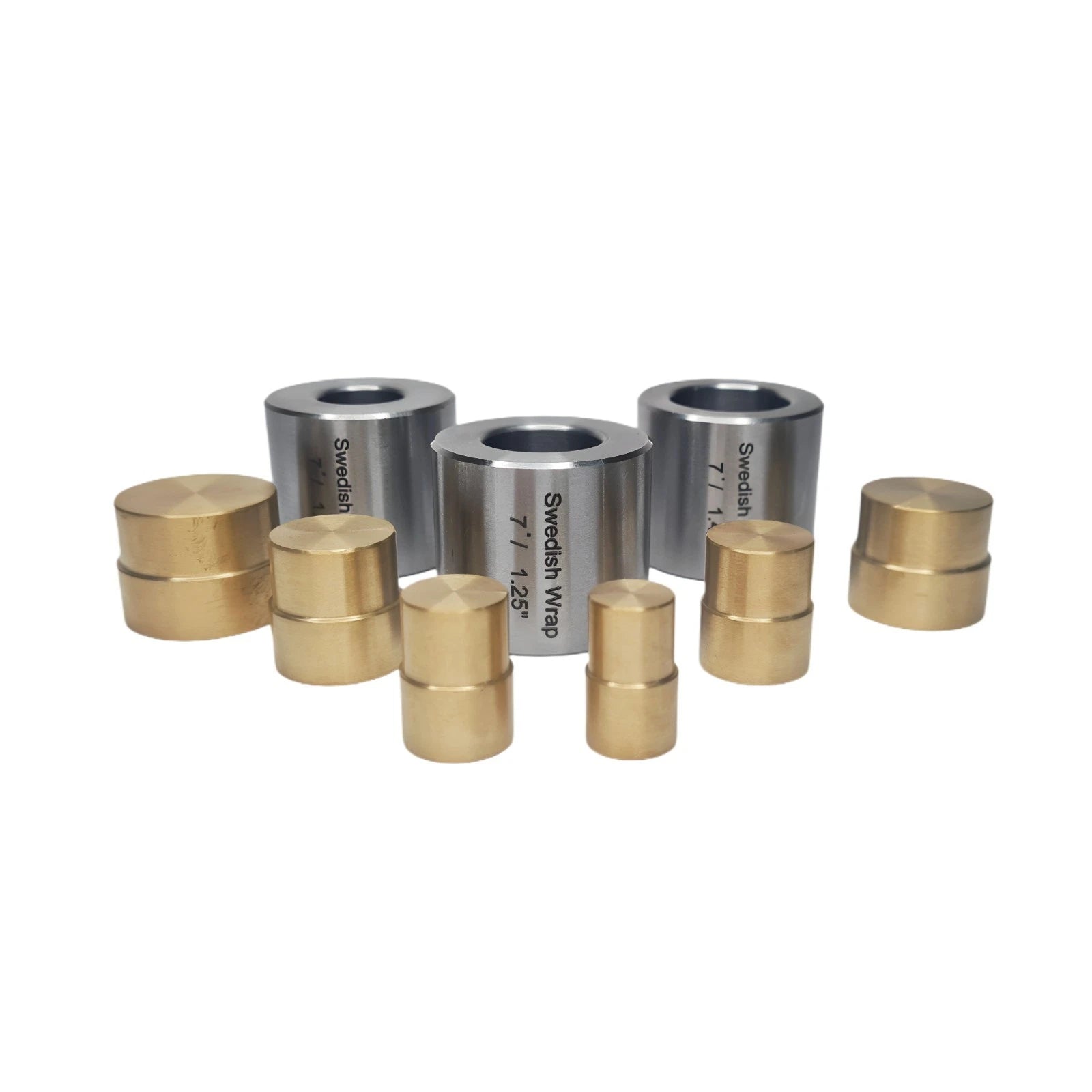 Set Of Swedish Wrap Dies With 6 Double Ended Brass Push Rods - Coin