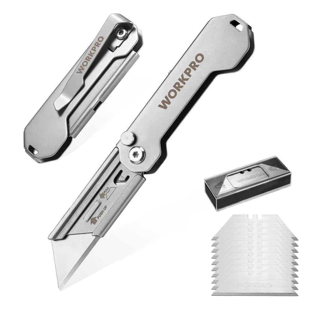 Workpro Folding Utility Knife Box Cutter Quick Change Razor Knife