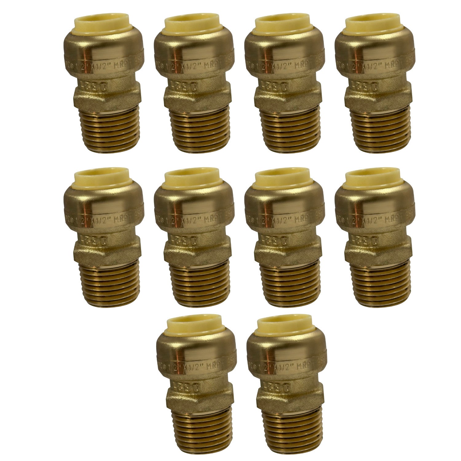 XFITTING 1/2" Push Fit x 1/2" Male NPT Adapter 10 Pack