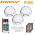 EverBrite 3-Pack Wireless Push Light Tap Light LED Puck Light with 12 RGB Colors