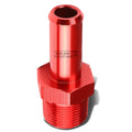 3/4" NPT Male Straight To 3/4" Hose Barb Nipple Red Aluminum Finish