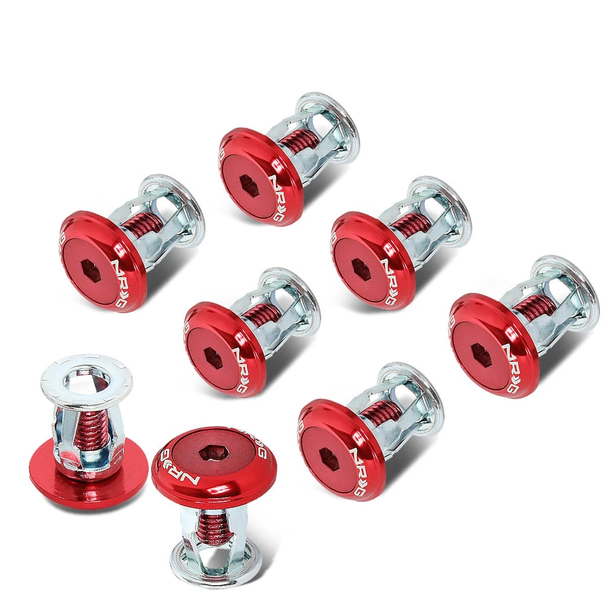 Nrg Innovations Fw-800rd Fender Washer Dress Up Kit Red W/allen Key