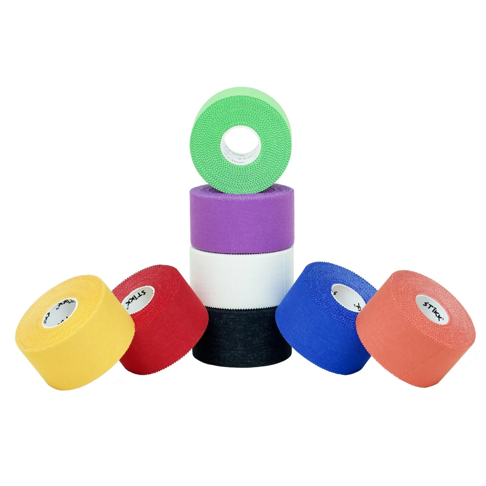 Stikk Multi Color Athletic Tape 8 Pack 1.5" X 15 Yard Rolls (45 Feet)
