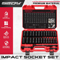 29Pcs 1/2" Drive Deep Impact Socket Set with Extension Bars SAE and