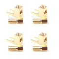 Gold Plated Copper Spade Fork Banana Plug Adapter For Hifi Audio Cable