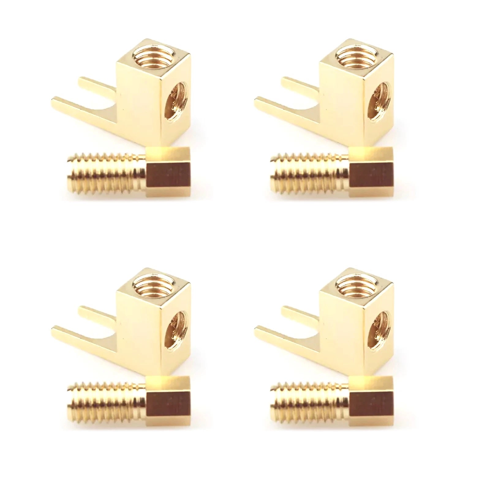 Gold Plated Copper Spade Fork Banana Plug Adapter For Hifi Audio Cable