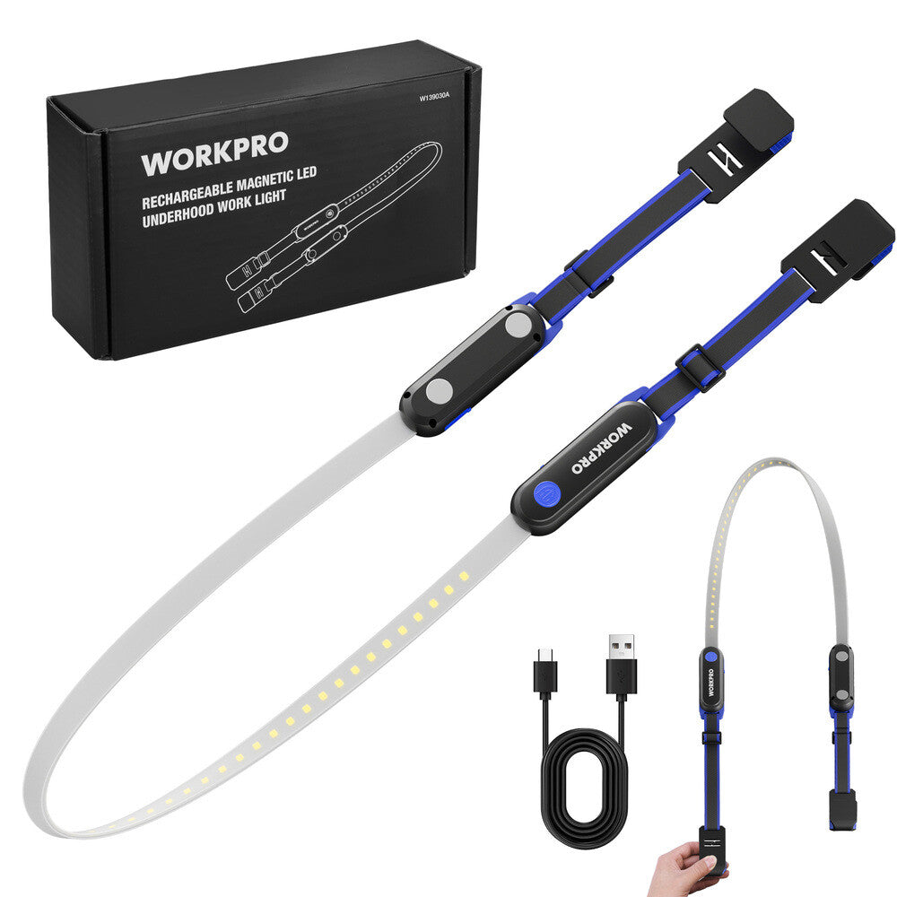 WORKPRO 200LM RechargeableUnderhood LED Work Light 25" Magnetic Long