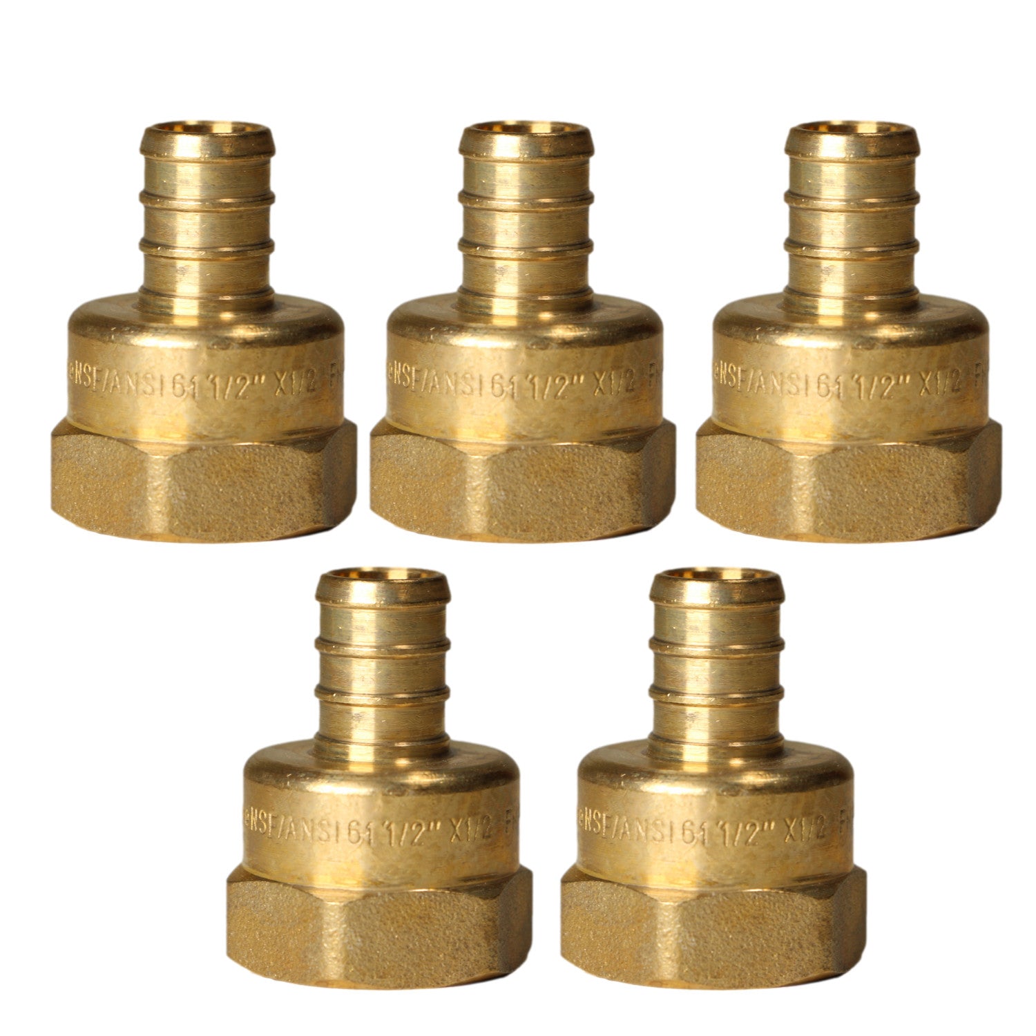 5 Pack XFITTING , 1/2" Pex-B Female Npt Threaded Adapte