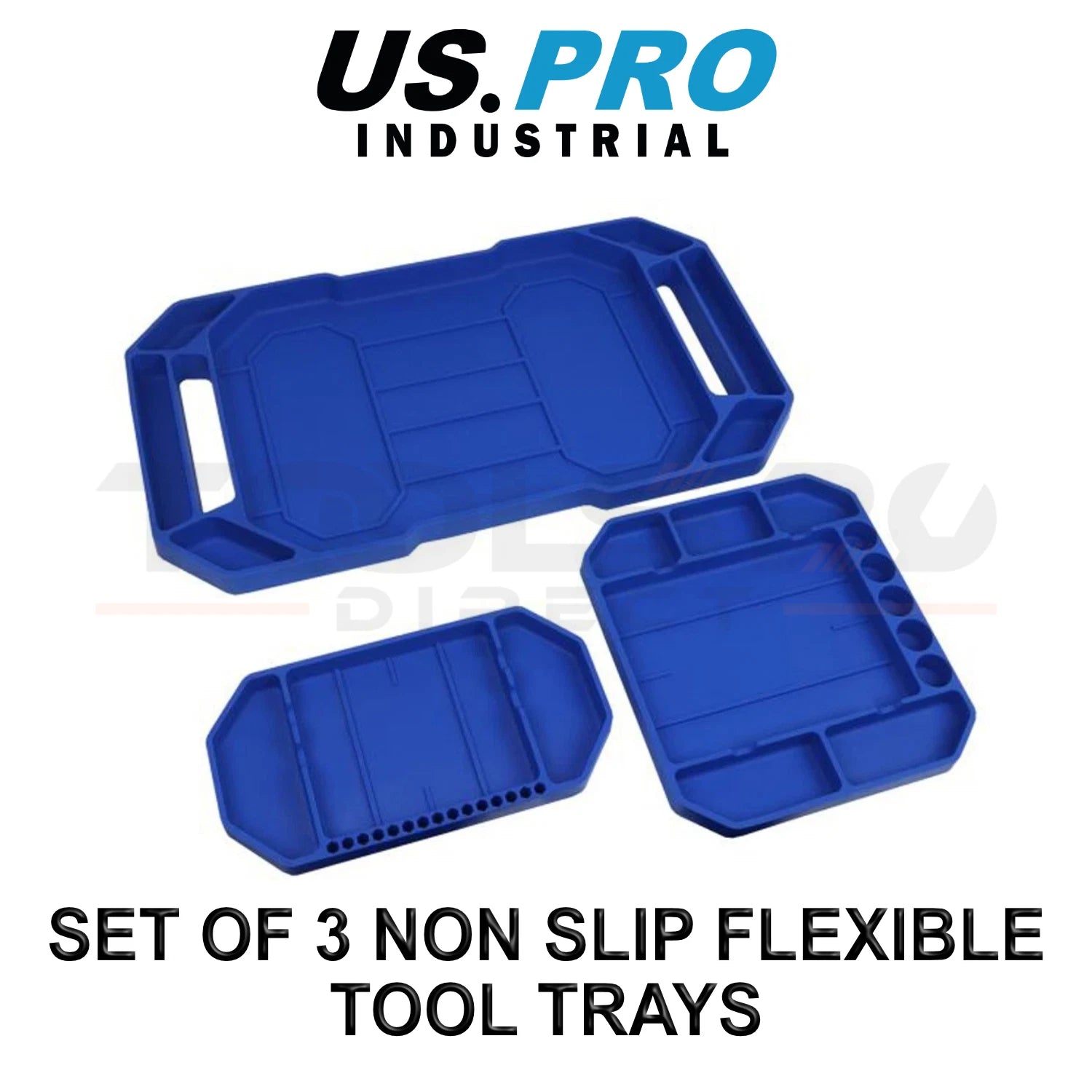 Us Pro Tools Set Of 3 Non Slip Flexible Tool Trays 6890