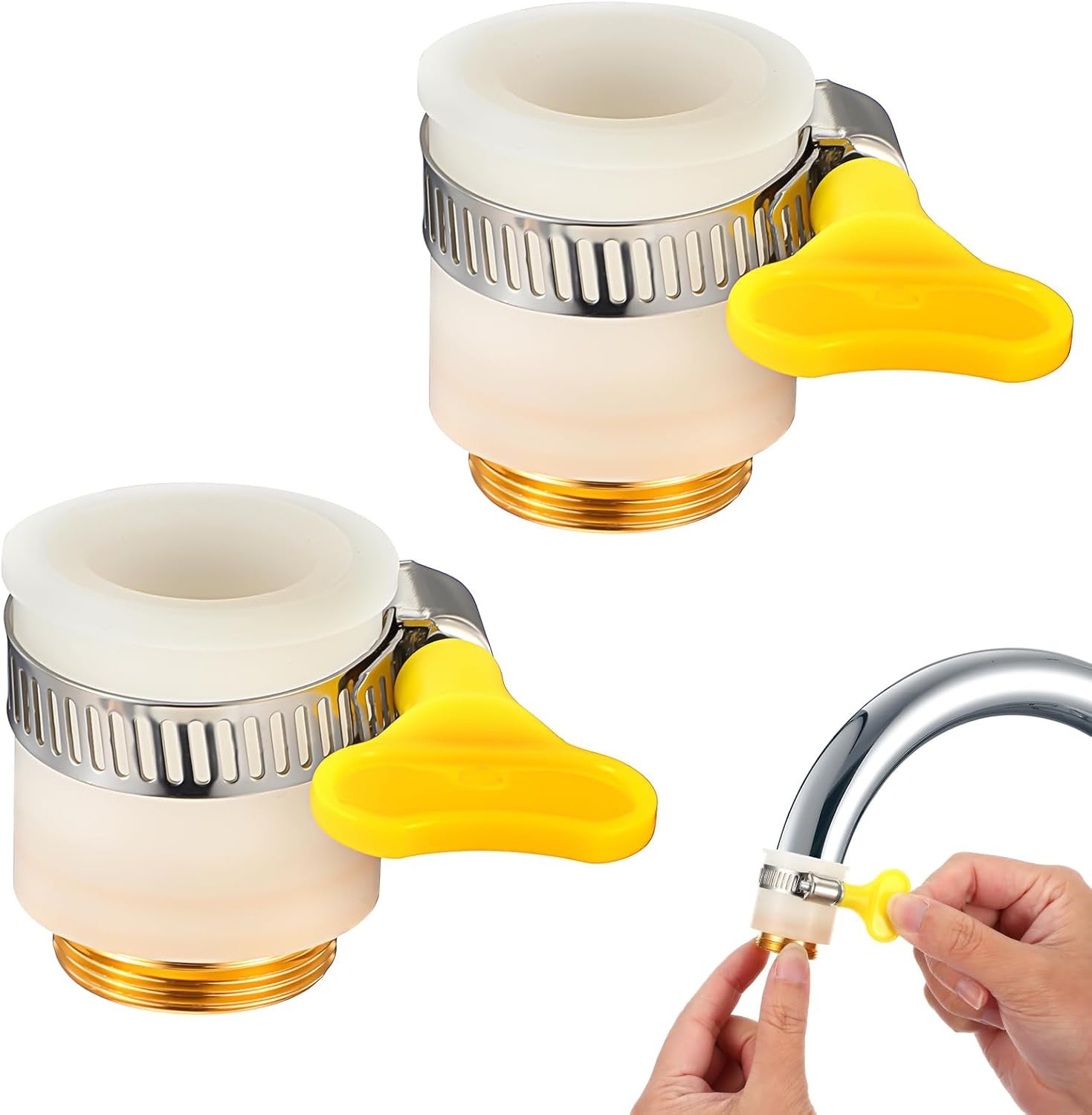 2Pcs Adjustable Faucet Adapter for Faucets, Universal Fits 13-25Mm