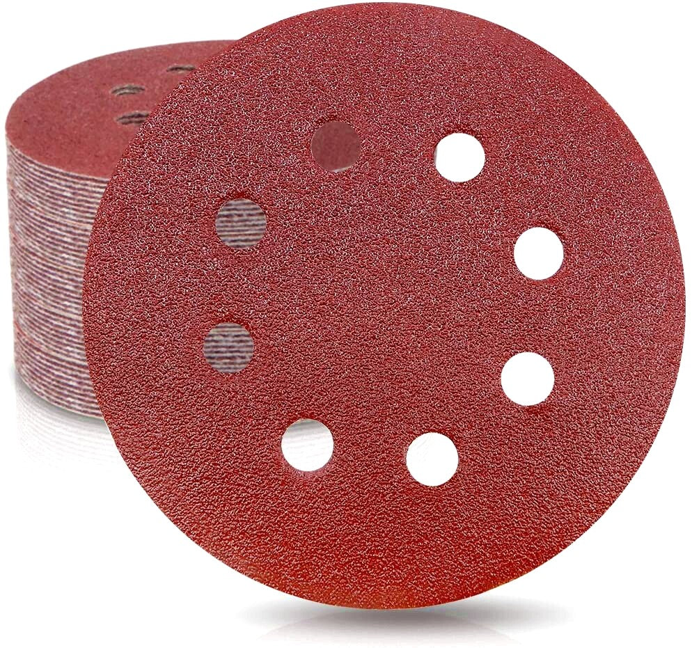 50pcs 80 Grit 5 Inch Sanding Discs 8-Hole by Unbranded