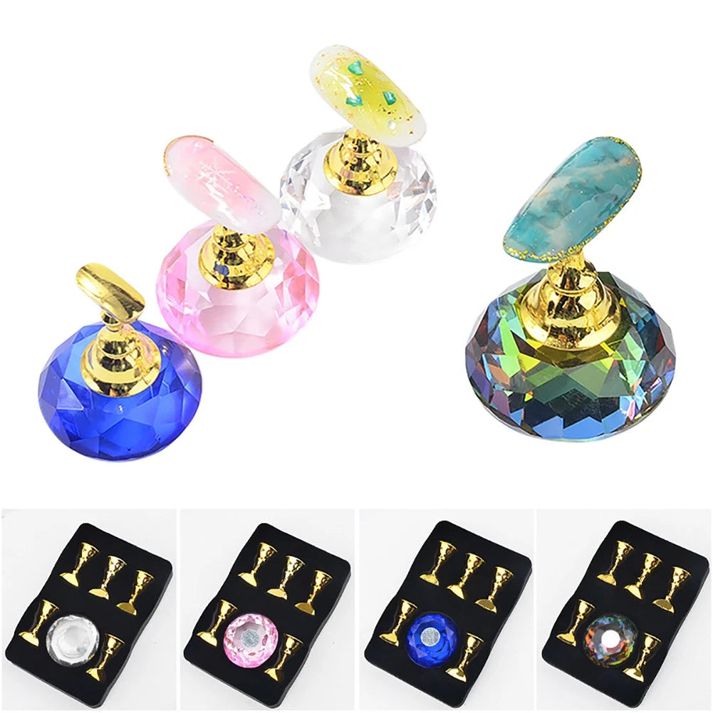 1 Stand+5 Holders Mini Nail Holder Magnetic Tip Stand Nail Art Tools
