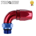 AN -6 (JIC -6) To ORB-6 9/16" UNF 90 Degree ULTRAFLOW Swivel Seal Hose