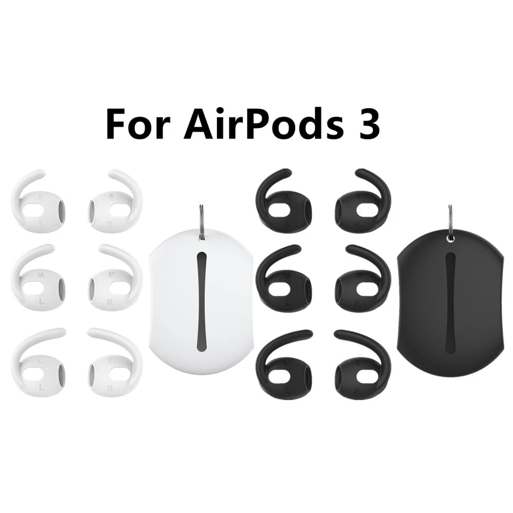 3pair S M L Anti-slip Soft Silicone Ear Hooks Eartips Cover For