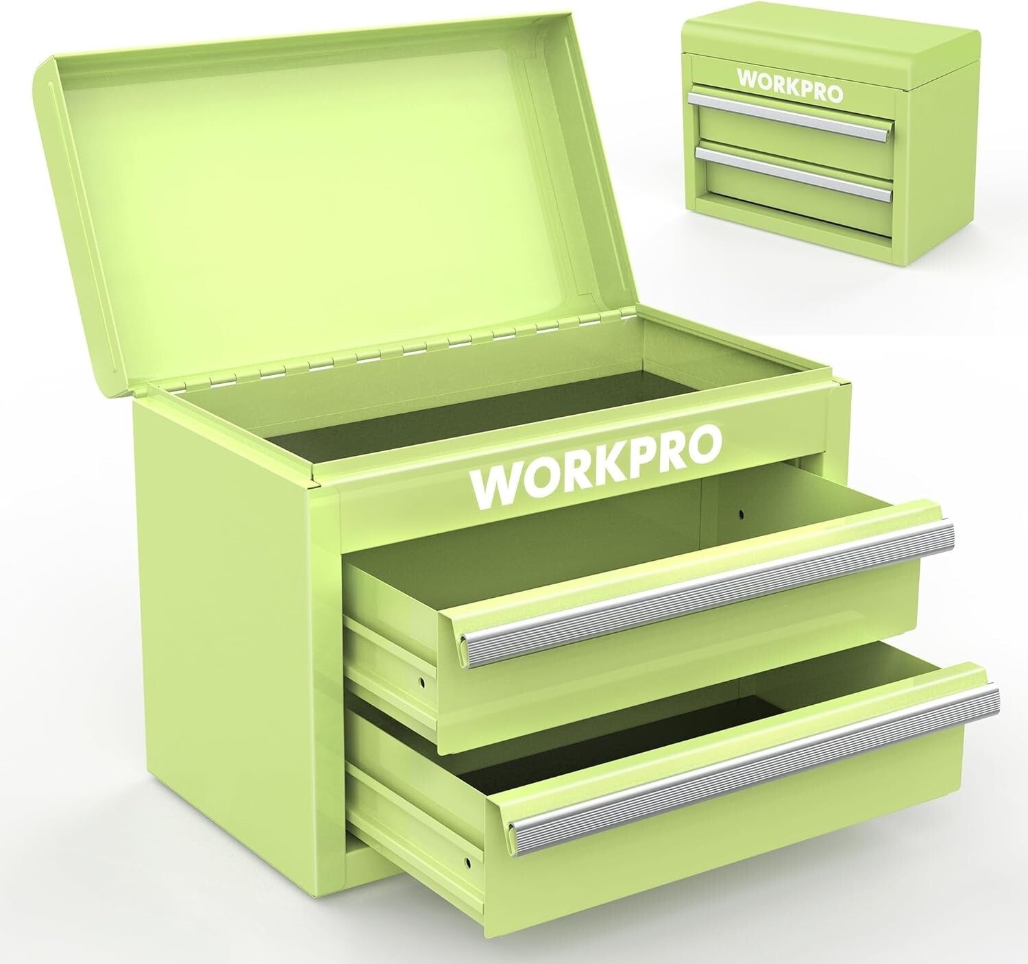 WORKPRO Mini Metal Tool Box with 2 Drawers by WORKPRO