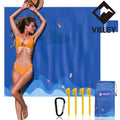 VYLLEY Foldable Beach Blanket 60"x56" Waterproof Sandproof Large Beach