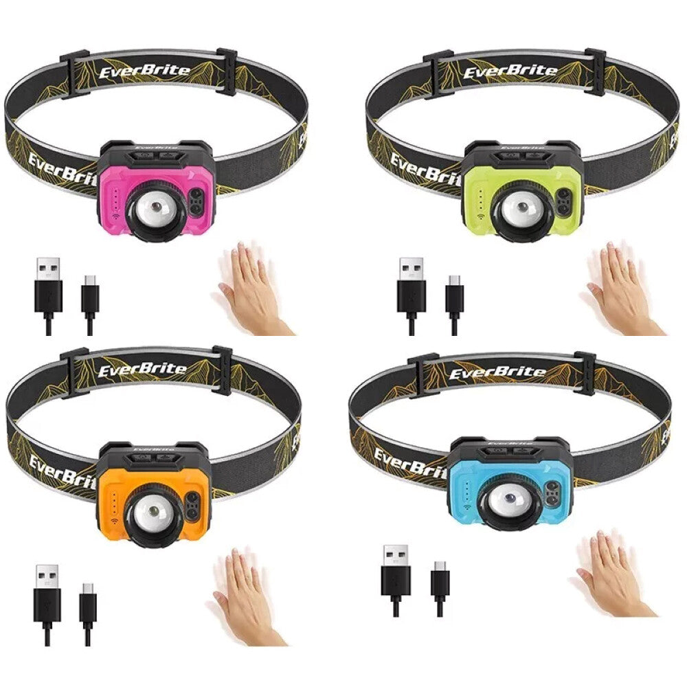 EverBrite Blue/Pink/Green/Orange 600LM Rechargeable Zoomable Headlamp