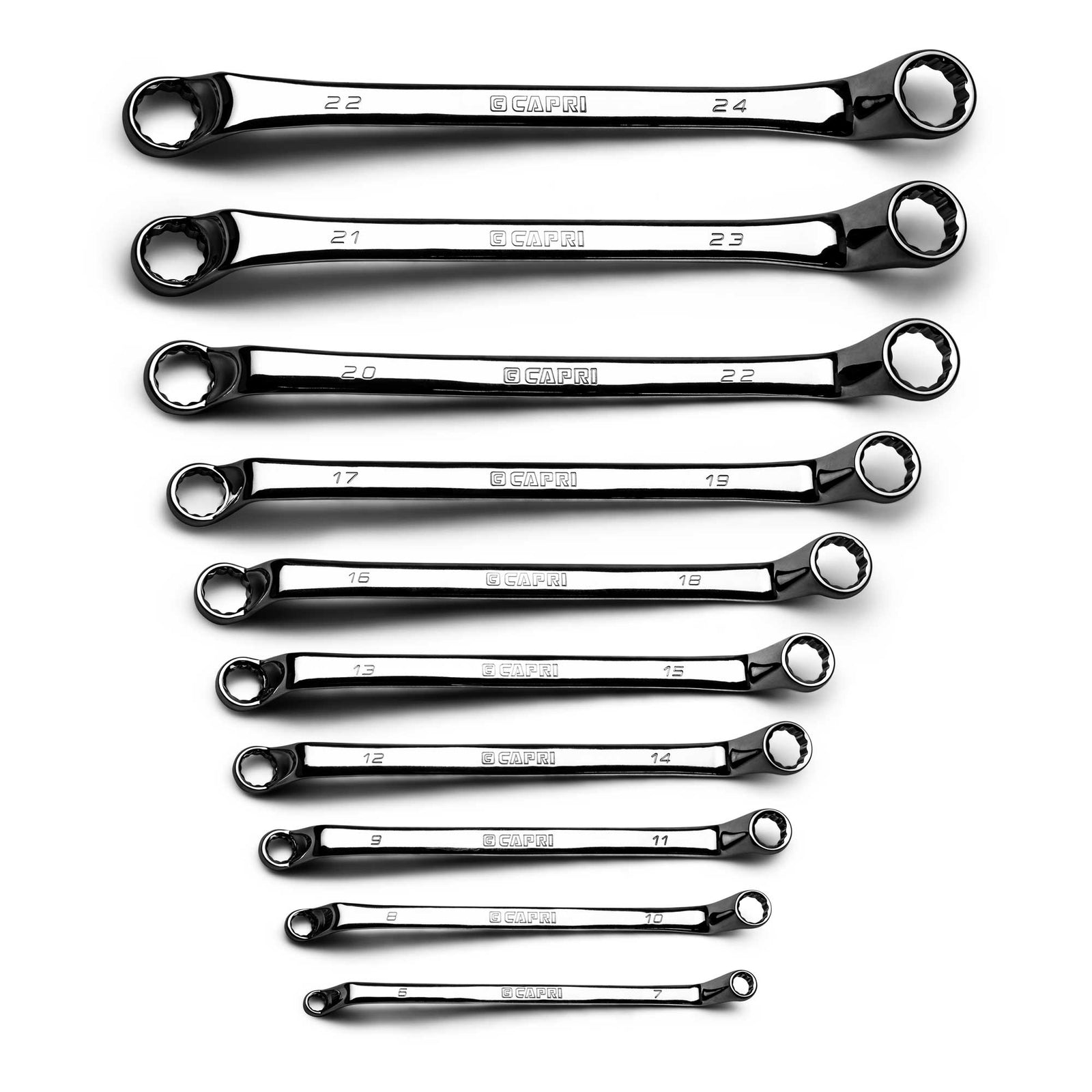 Capri Tools 75-Degree Deep Offset Double Box End Wrench Set 10-Piece by Capri Tools
