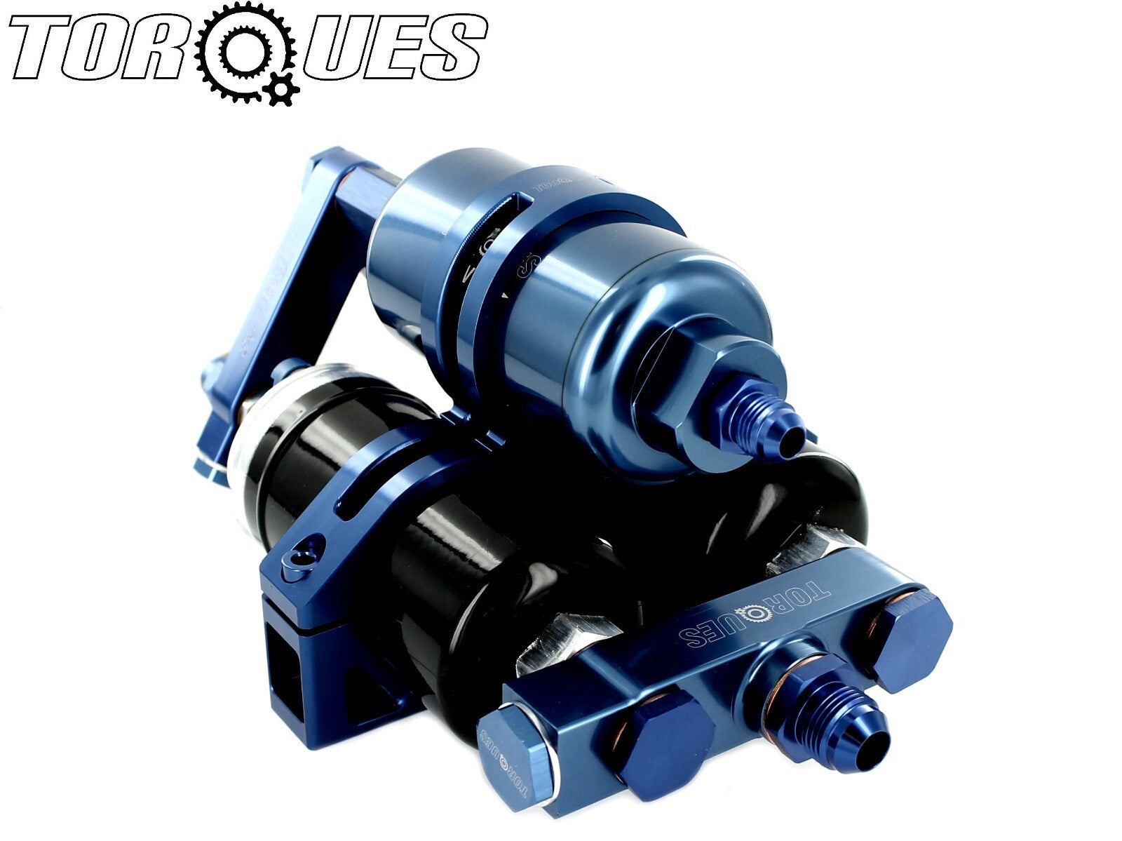 Twin Sytec OTP044 Fuel Pumps + Billet High Flow Filter Manifold Cradle