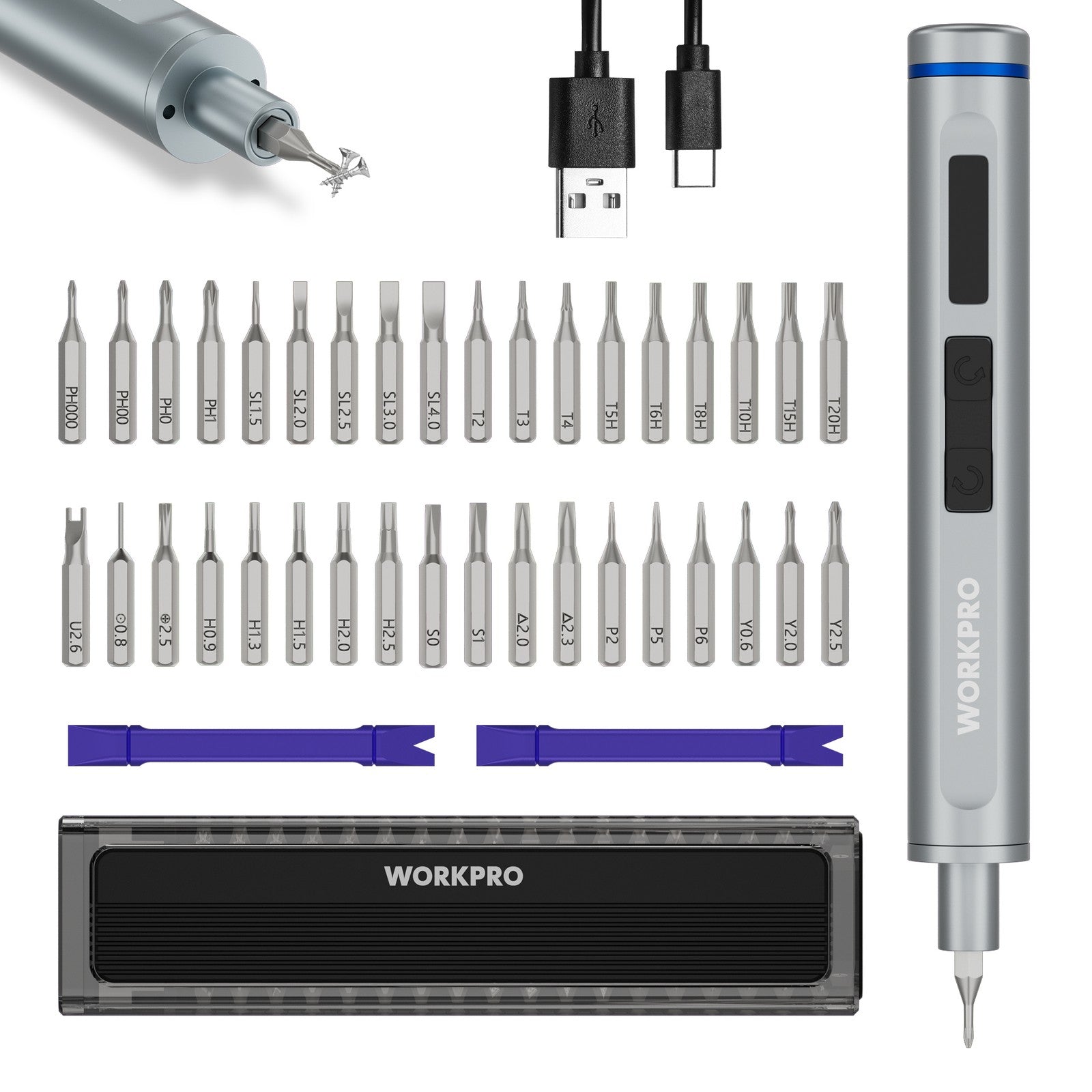 WORKPRO Mini Electric Screwdriver Set by WORKPRO