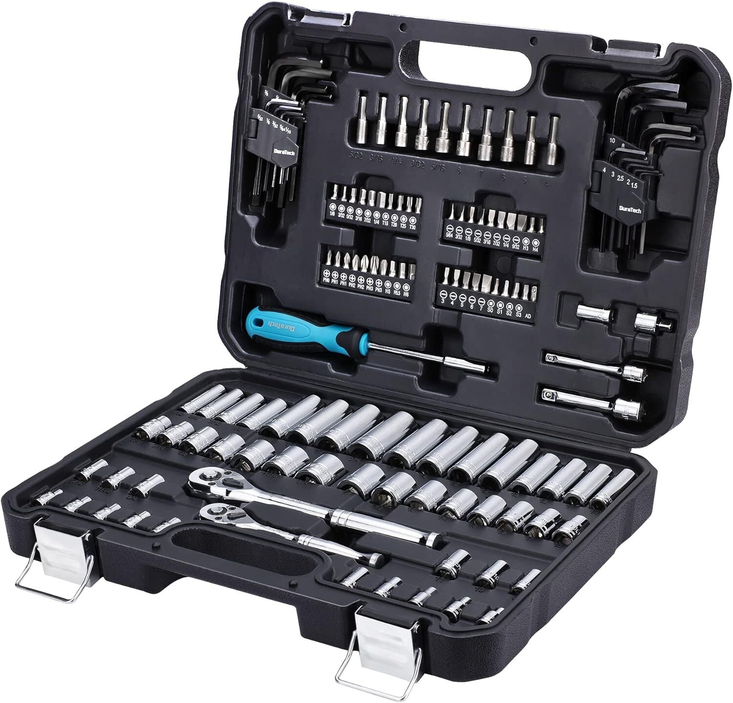 DURATECH 10pc 1/4 and 3/8 Inch Drive Socket Set by DURATECH