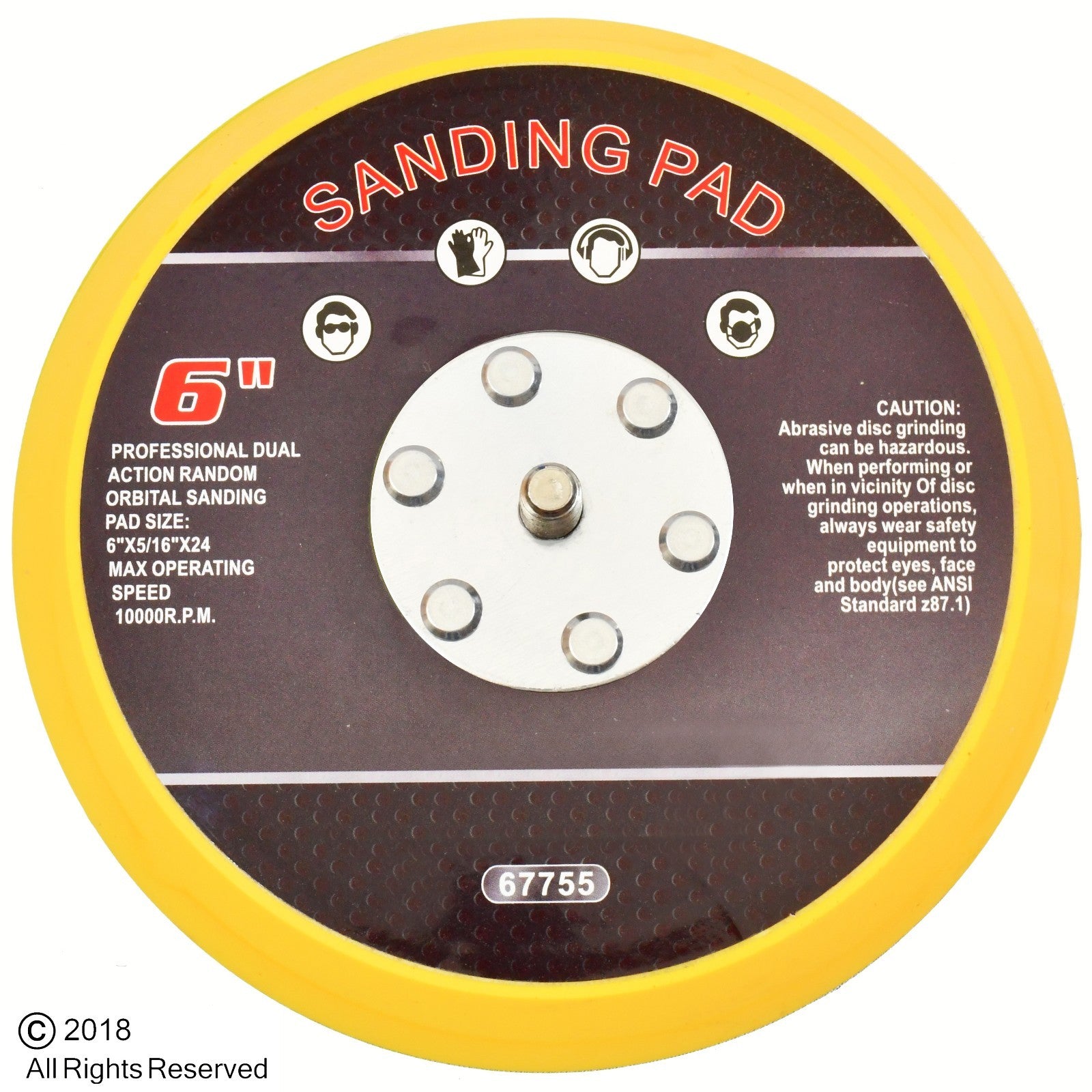 6" Hook and Loop Face Sanding Pad