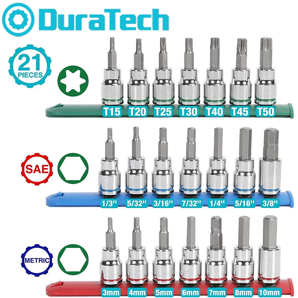 Duratech Bit Socket Set 3/8'' Drive Torx Allen Bit | Built Supply Co