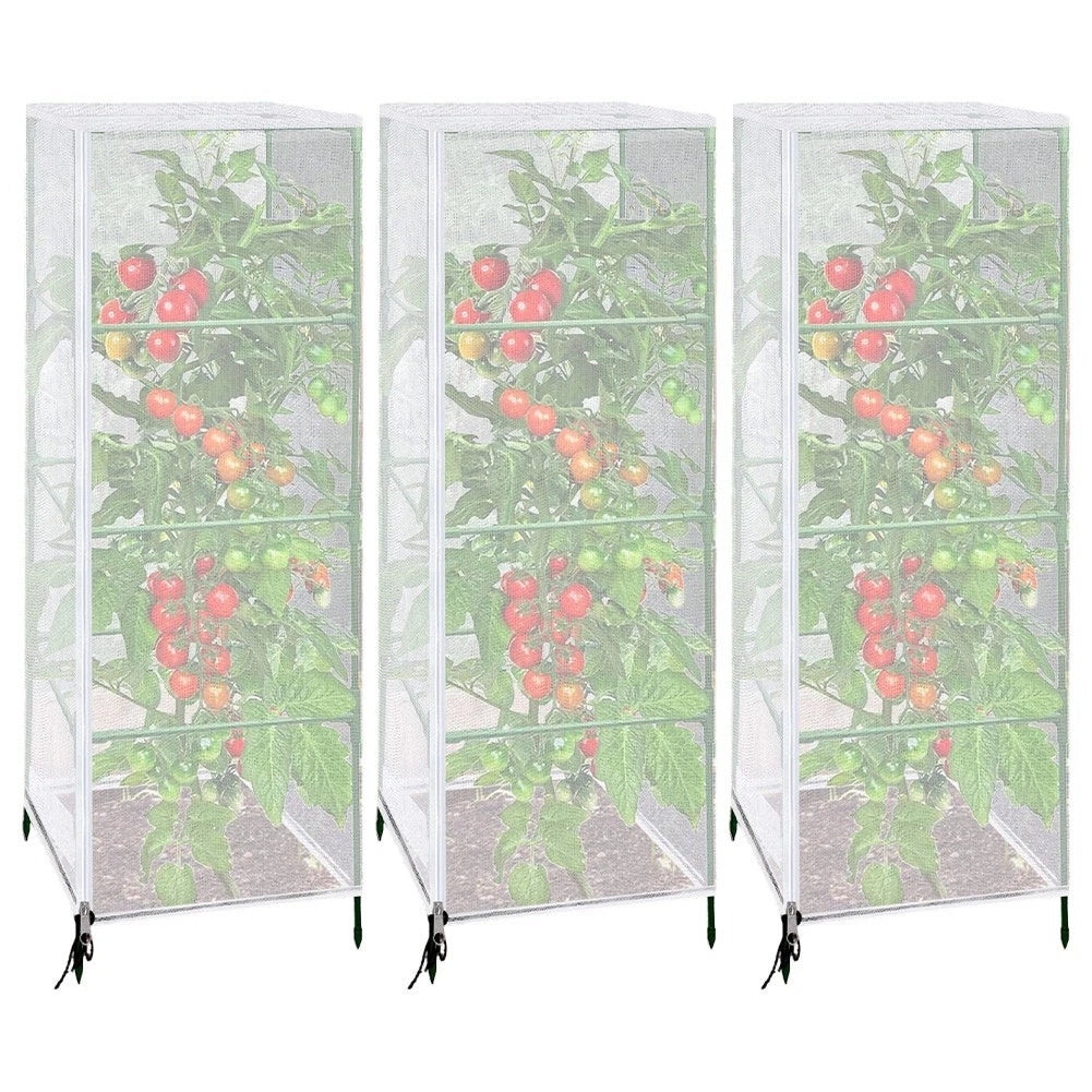 For Tomato Cage Garden Netting White Pe Mesh With Zipper And